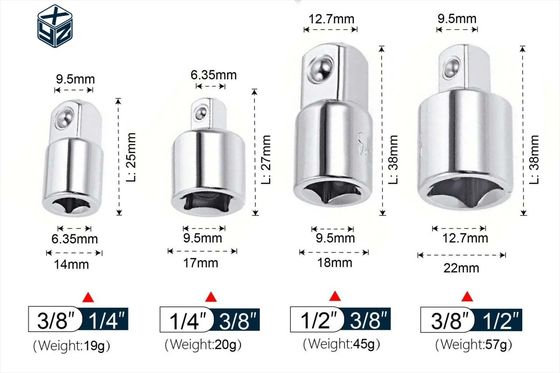 1/2インチシルバーインパクトソケットアダプターと減速器セット
