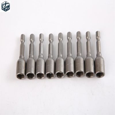 自然仕上げ CRV素材 6.35 六角 10mm*48mm*10PC 強い磁気ナッツドライバーセット