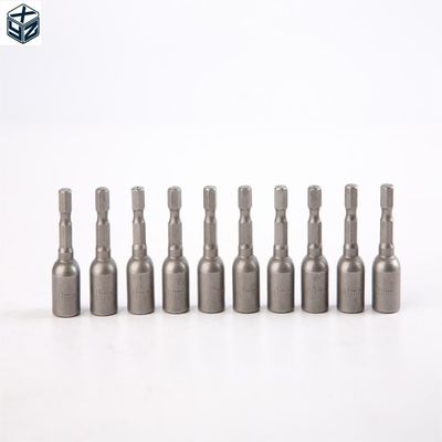 CRV素材 6.35 六角形 10mm*42mm*10PC 磁性ナッツドライバ セット 強い磁性