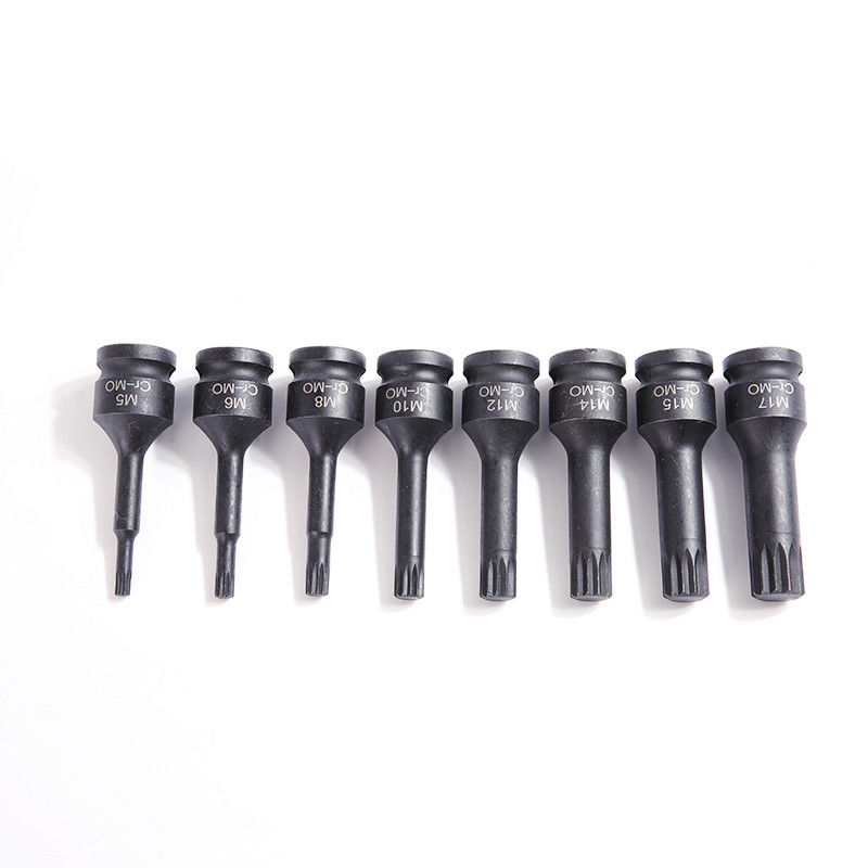 強い耐久性 8 pcs CR-MO M5 ハンド電気ツールのためのヘックスサイズインパクトソケットセット