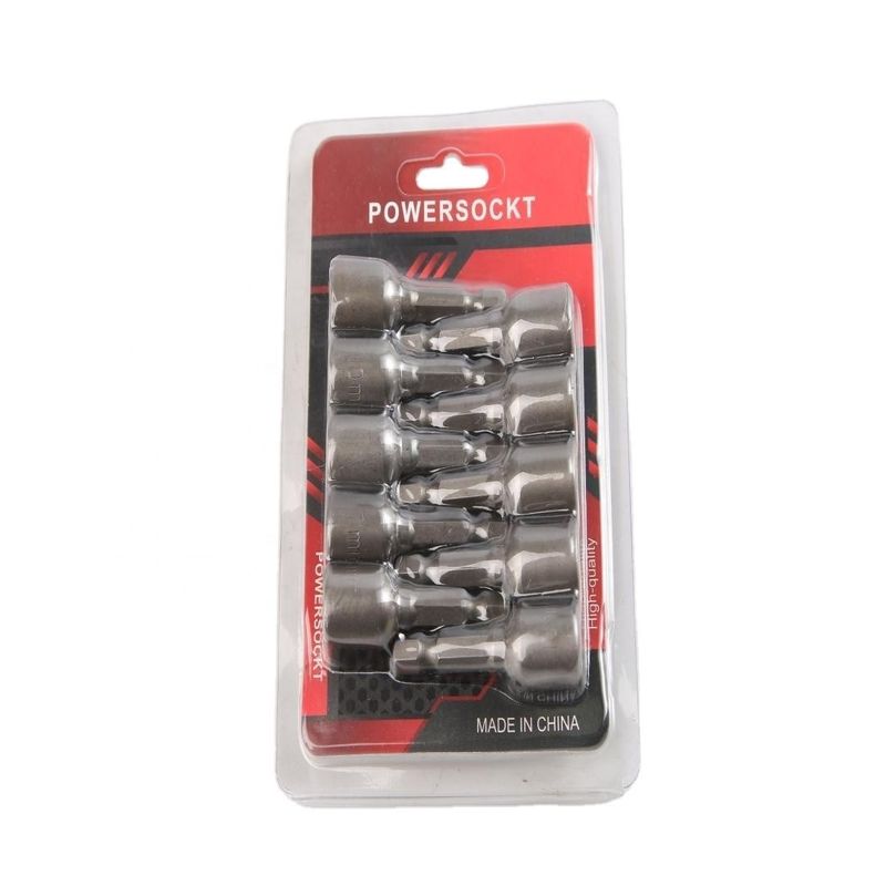 自然仕上げ CRV素材 6.35 六角 10mm*48mm*10PC 強い磁気ナッツドライバーセット