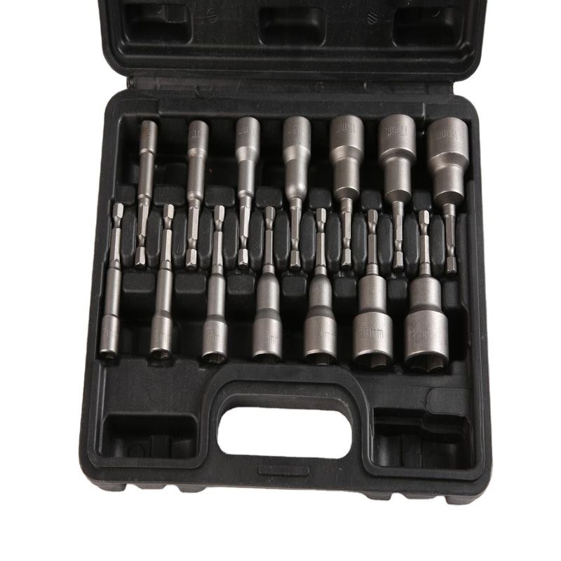 ODM 14 pcs 2.5 &quot;磁気メトリック 急速交換 ヘックス シャンク ナッツ ドライバー セット 衝撃ソケット セット